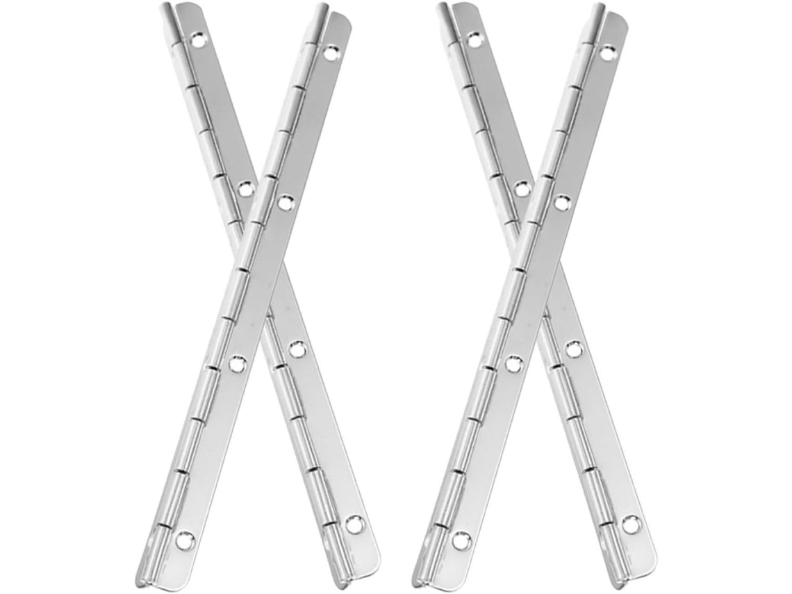Conjunto De 4 Dobradiças Piano Longas E Resistentes Em Aço Inoxidável Com Fechamento Suave Para Armários Cozinha Móveis