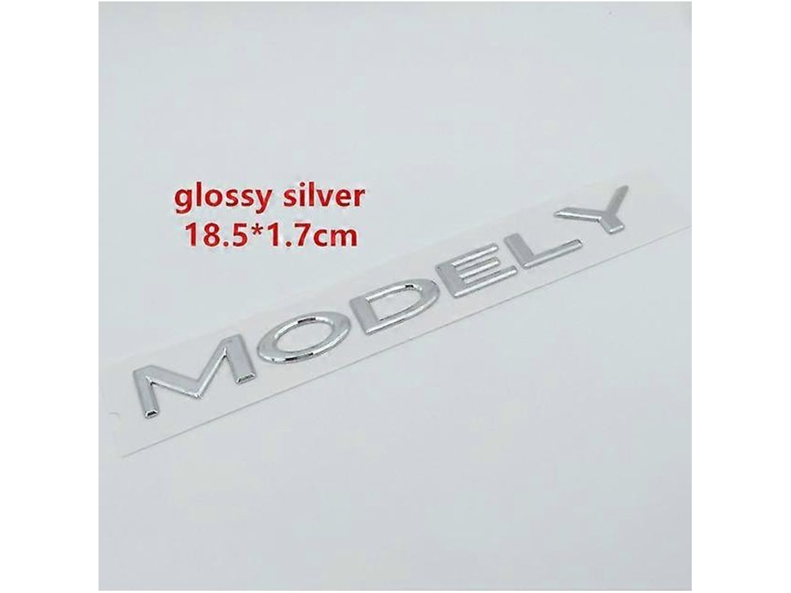 Adesivo Emblema De Carro 3d Badge Model Y Prata