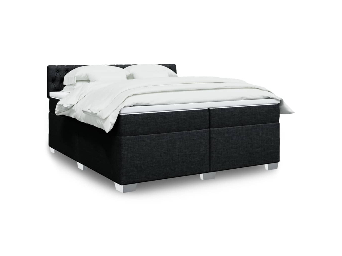 Vidaxl Cama Com Molas/colchão 200x200 Cm Tecido Preto