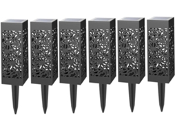 Conjunto De 6 Luminárias Solares Vazadas Para Jardim, Luz Branca Quente, Para Pátio Externo. Gokoco