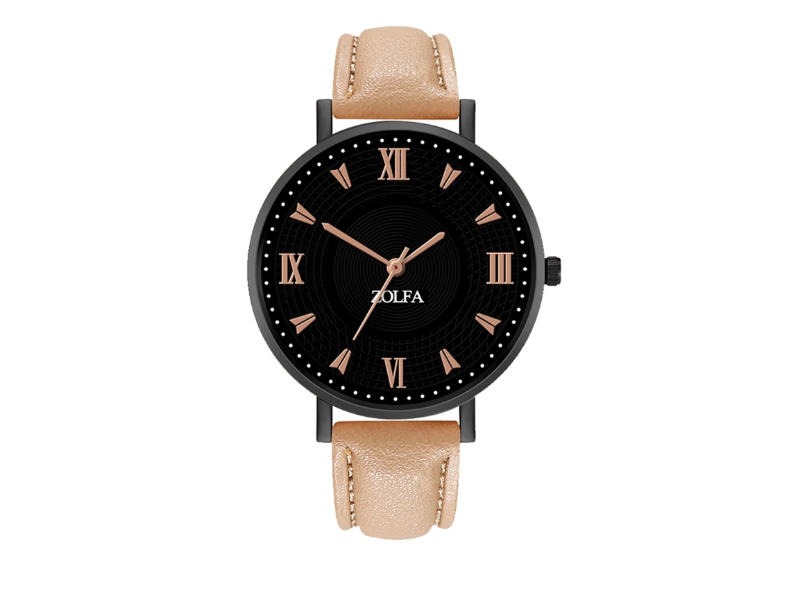 Reloj De Pulsera De Aleación Con Dial Redondo Analógico De Cuarzo Para Mujer Y Hombre (beige)