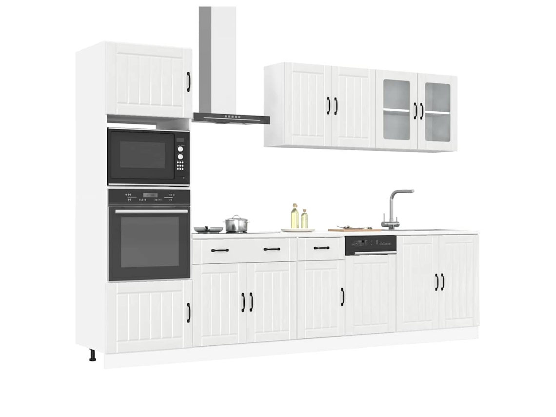 Vidaxl 7 Peças Armário De Cozinha Conjunto Lucca Branco Brilhante