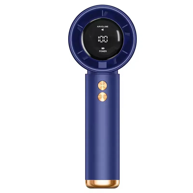 (azul) Mini Ventilador De Mão, Carregamento Rápido Usb, Ventilador Portátil Silencioso De Alta Velocidade Com Calculadora De Velocidade
