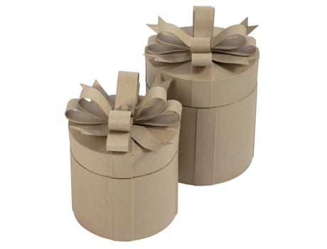 Caixas de Presente de Papel Machê DÉCOPATCH Redondas Conjunto de 2