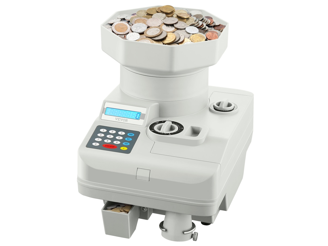 Contadora De Moedas Universal Com Tela De Led Admite Até 11000 Moedas Vevor