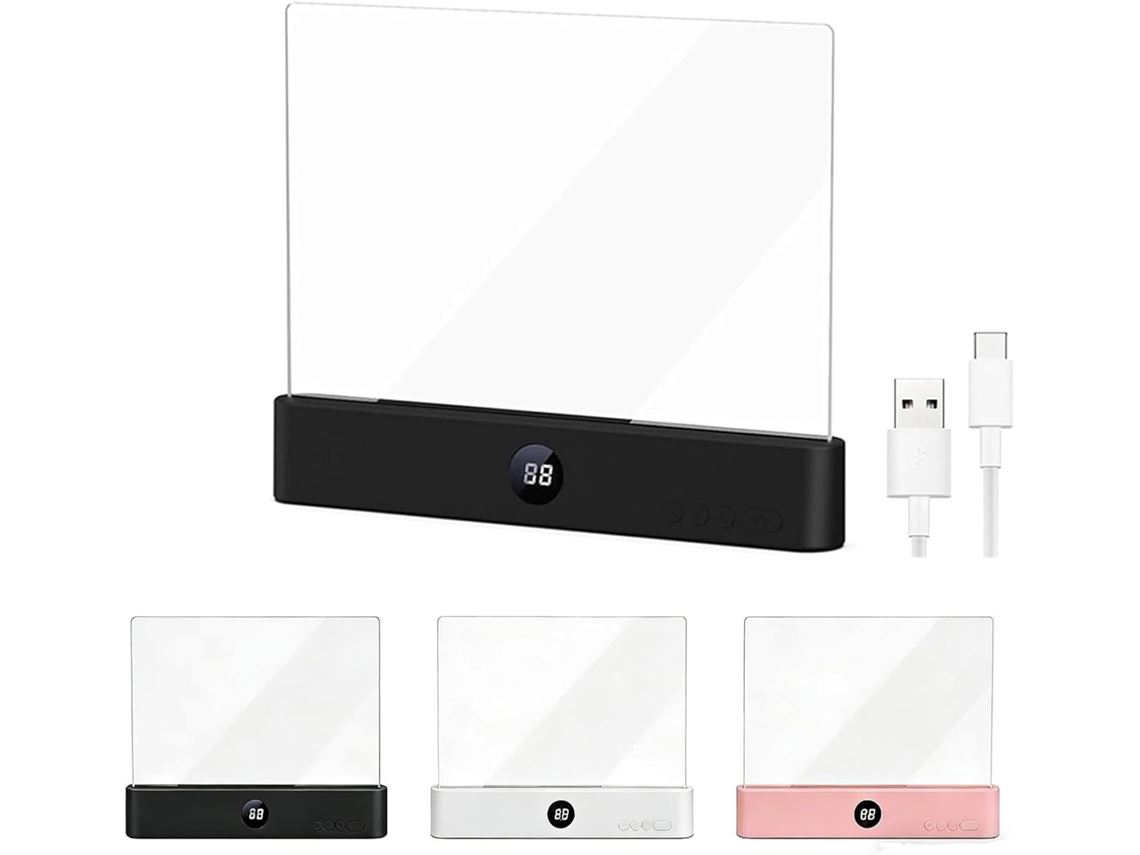 Luz De Leitura Portátil Led Recarregável Para Páginas Livros Inteligente E Plana Com 3 Cores Temporizador Luzes Na Cama