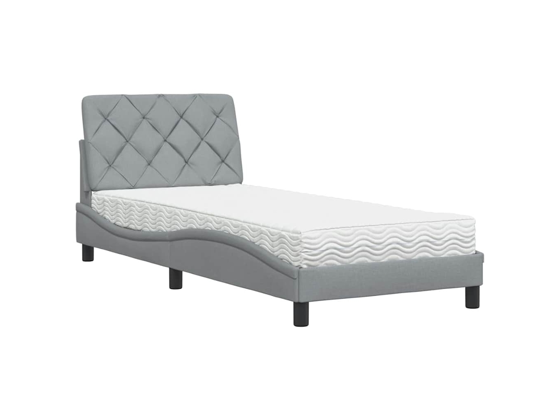 Bed, Beds Vidaxl Cinzeto Tecido (90 X 190 Cm)
