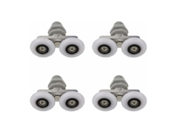 4-piece Set Of Double-wheel Shower Enclosure Rollers (19mm) – Replacement Rollers Specifically For Bathroom Partition Doors