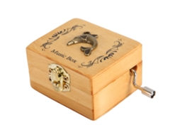 Caixa Musical Vintage Madeira com Crânciveis Dolphin