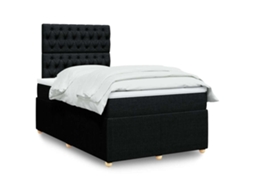 Vidaxl Cama Boxspring com Colchão 120x190 Cm Tecido Preto