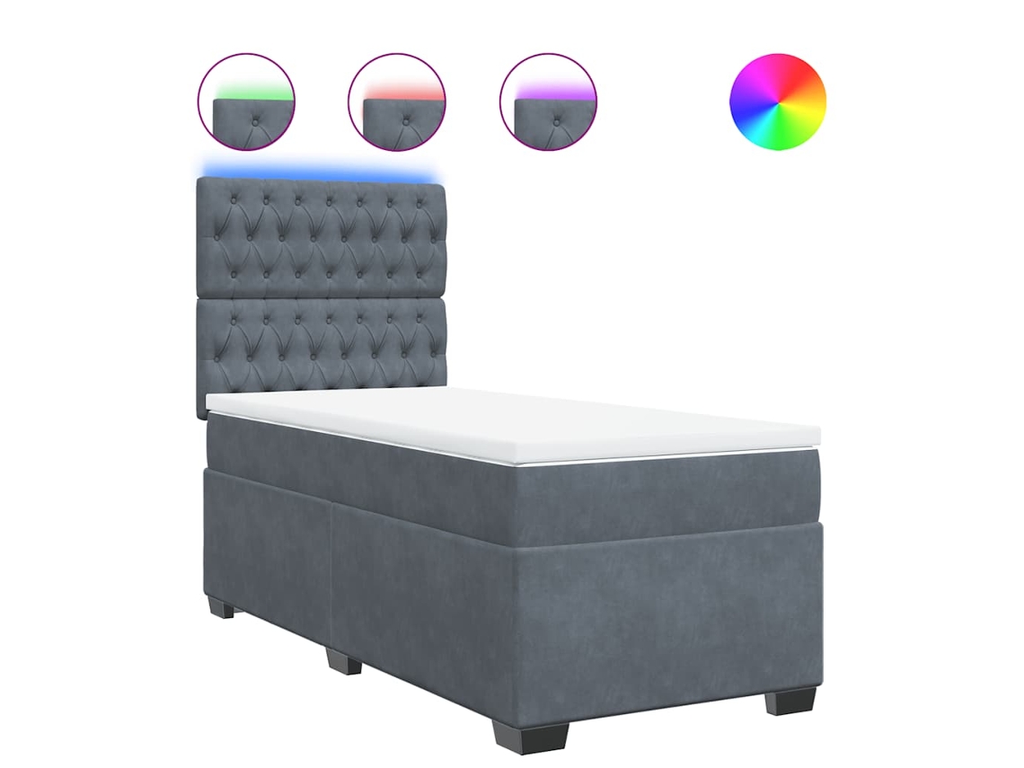 Box Spring Bed, Box Spring Beds Vidaxl Cinzeto Veludo (100 X 200 Cm)