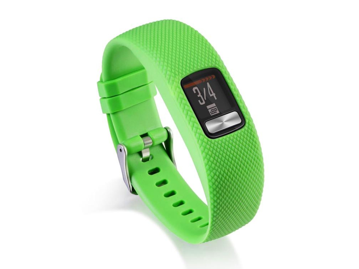 Bracelete Para Garmin Vivofit 4 - Silicone Esportivo - Fivela Prateada (tamanho G) Limão