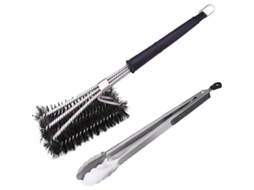 Escova 3 em 1 para Grelha, com Raspador, Aço Inoxidável AQUAFORGE