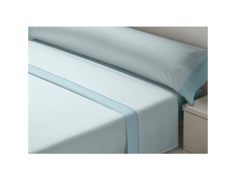 Conjunto De Lençol Dor Jazmin Algodão Azul (80x200)