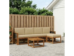 Vidaxl Conjunto De Sofás Para Exterior 6 Unid. Natural E Bege