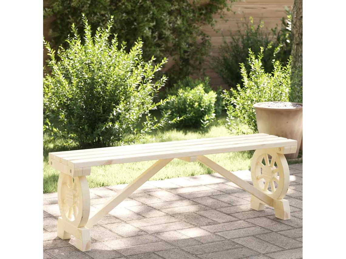 Vidaxl Banco De Jardim 115 Cm Madeira De Abeto Maciça