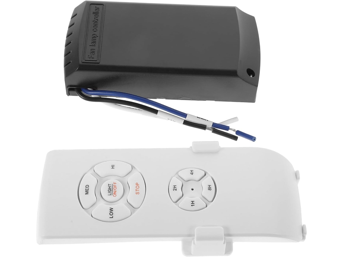 Conjunto de Controle Remoto para Ventilador Teto com 3 Velocidades e Temporizador Programável 1h, CHABERLU