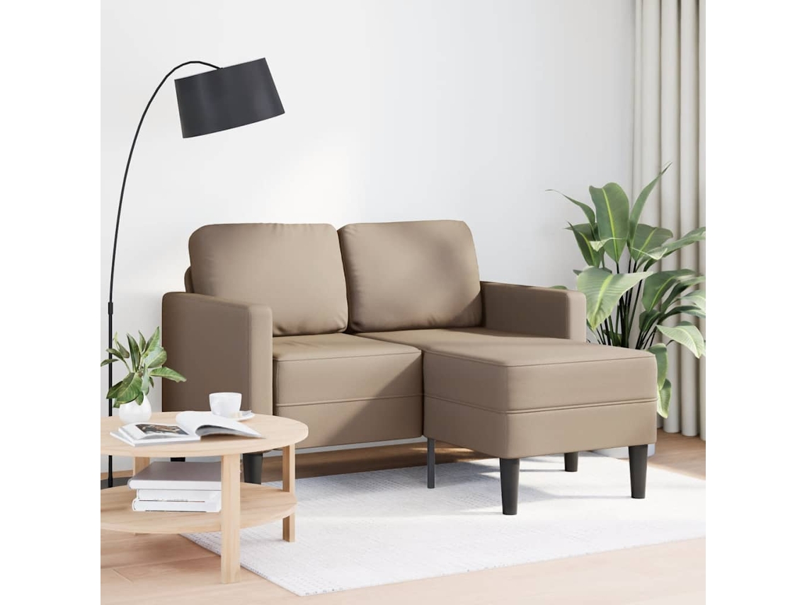 Vidaxl Sofá 2 Lugares Com Chaise Em L 125 Cm Couro Artificial