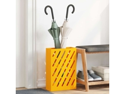 Vidaxl Suporte Para Guarda-chuva De Chuva Amarelo-mostarda Aço