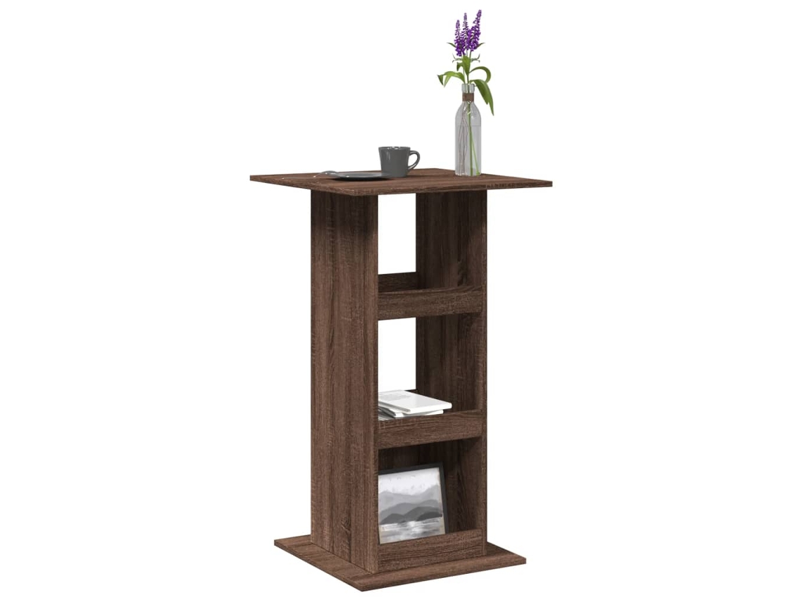 Vidaxl Mesa De Bar C/ Arrumação Derivados De Madeira Carvalho Castanho