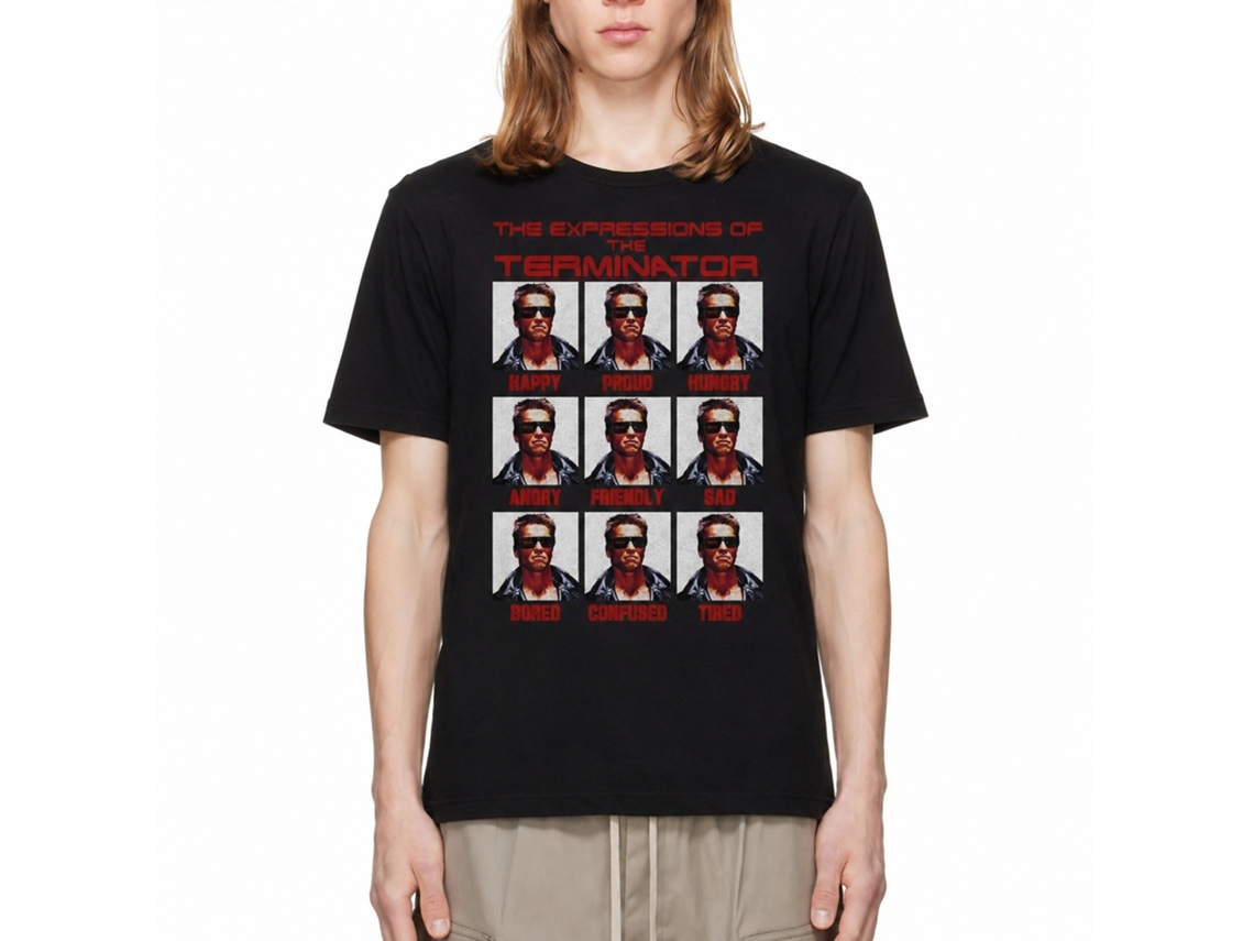 Rockinstone Terminator Expressions Black Adult T-shirt Size:m