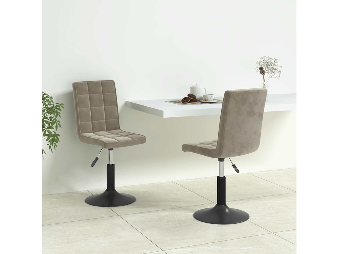 Vidaxl Cadeiras De Jantar Giratórias 2 Pcs Veludo Cinzento-claro