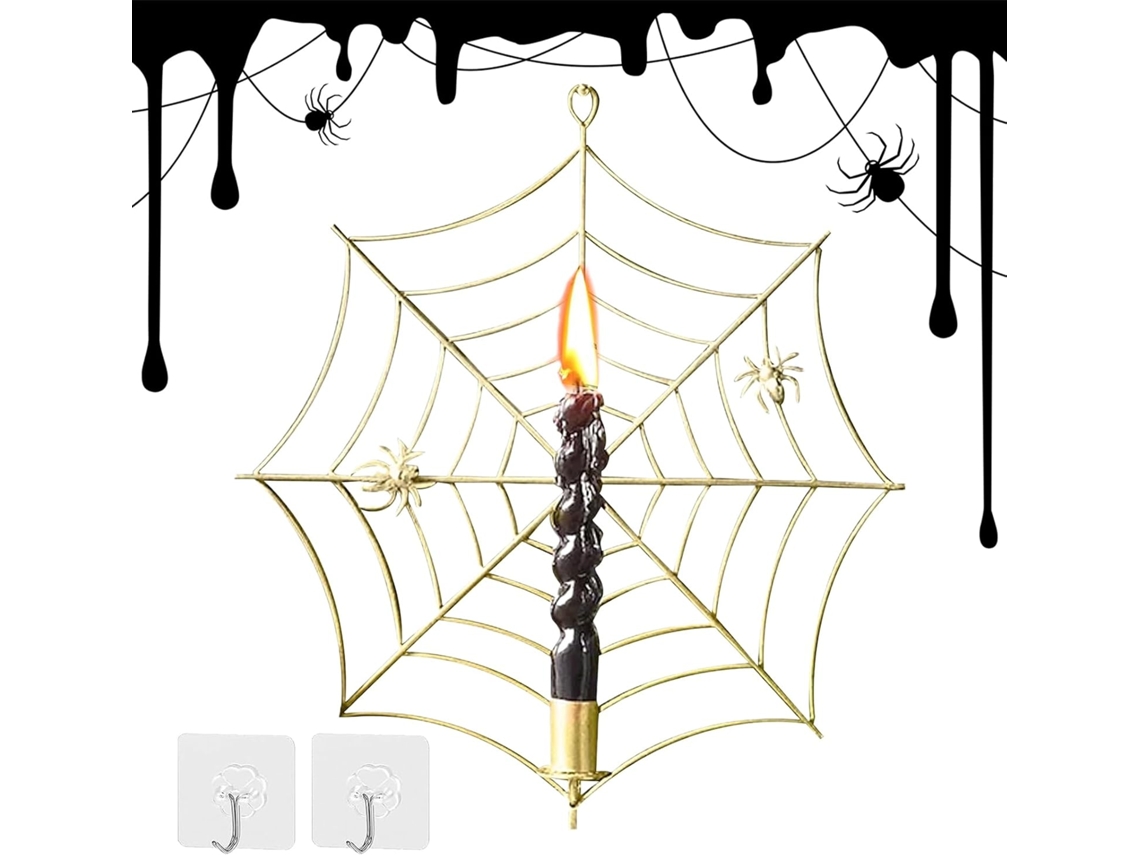 Castiçal De Parede Em Estilo Gótico Com Aranha Para Velas |