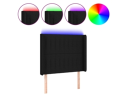 Led Headboard, Led Headboards Vidaxl Preto Tecido (83 X 16 X 118/128 Cm)