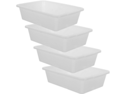 Bandeja Retangular De Plástico Branco Para Laboratório, Conjunto De 4 Peças.