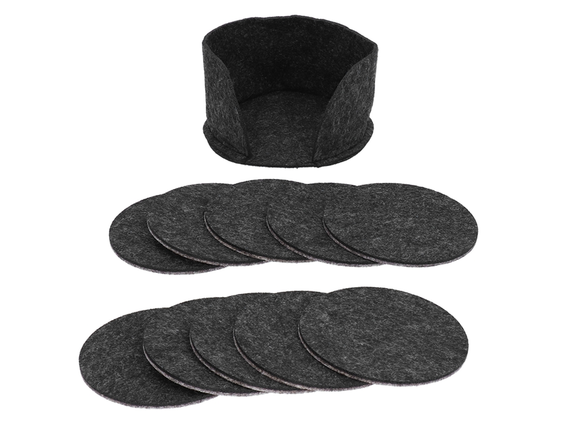 Capacetes de Feltro para Bebidas, 10pcs, Copos, Mesa, Isolamento, Proteção, Redondo, 10cm S/MARCA