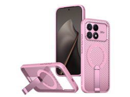 Capa Para Celular Com Design Em Favo De Mel, Suporte Magnético E Proteção Contra Quedas.rosa Flor De Cerejeira, Redmi Note 14 Pro Plus