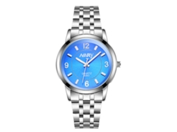 Reloj De Pulsera De Cuarzo Impermeable Para Hombres Con Correa De Acero Nary (dial Azul)