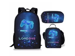 Mochila De Estudante Panoona Play Conjunto 3 Peças Lancheira Estojo 17 Pol 44cm Estilo 9