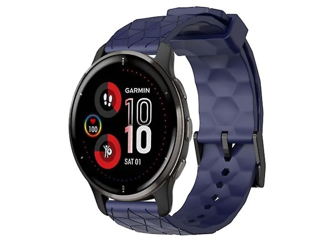 Lurelia Pulseira Garmin Venu 2 Plus 20mm Com Estampa De Futebol, Silicone Cor Sólida, Azul Marinho