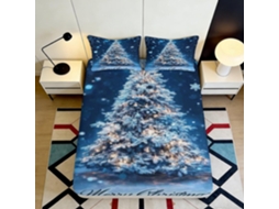 Conjunto de Cama com Estampa 3d Árvore N em Microfibra Fronha 200x25cm