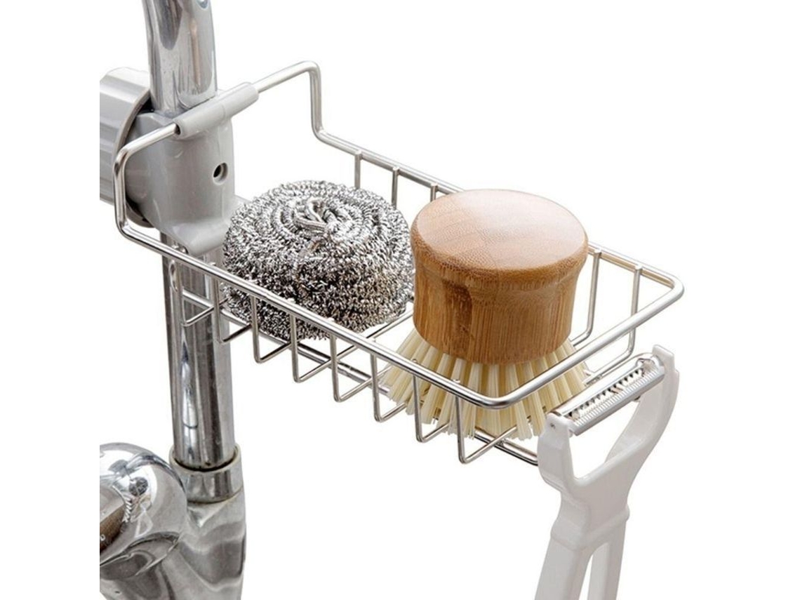 2026-porta Esponjas De Grifo Para Cozinha E Banheiro, Suporte De Armazenamento De Aço Inoxidável E Abs, Resistente E Durável