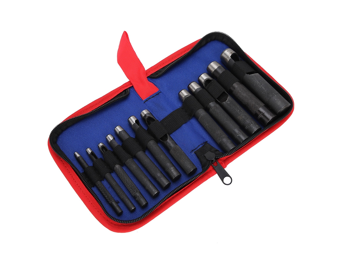 Conjunto De Perforadoras De Cuero Ergonómico Herramientas Manuales De Acero 12 Piezas (3-16mm)