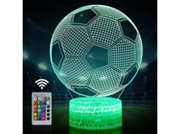 Omni lâmpada Ilusão 3d de Futebol, Presente para Crianças com 16 Cores e Controle Remoto, Lâmpada de Mesa Decorativa Criativa