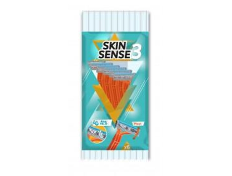 Skin Sense 3 de Wilkinson Bolsa de 6 Maquinillas Desechables 3 Hojas Cabezal Basculante Y Banda Lubricante