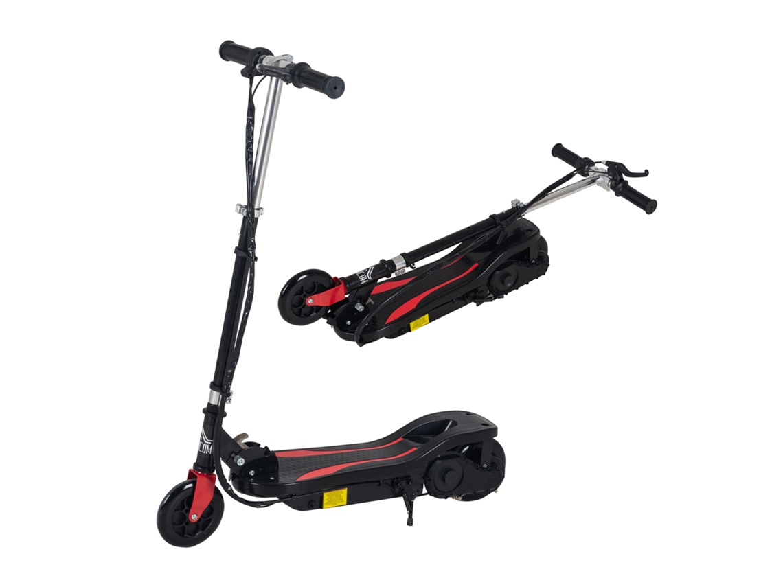 Trotinete Elétrico Dobrável Suporta Até 50kg Com Altura Ajustável Scooter Com Interruptor De Inicio E Freios 75x36x82-93cm Preto
