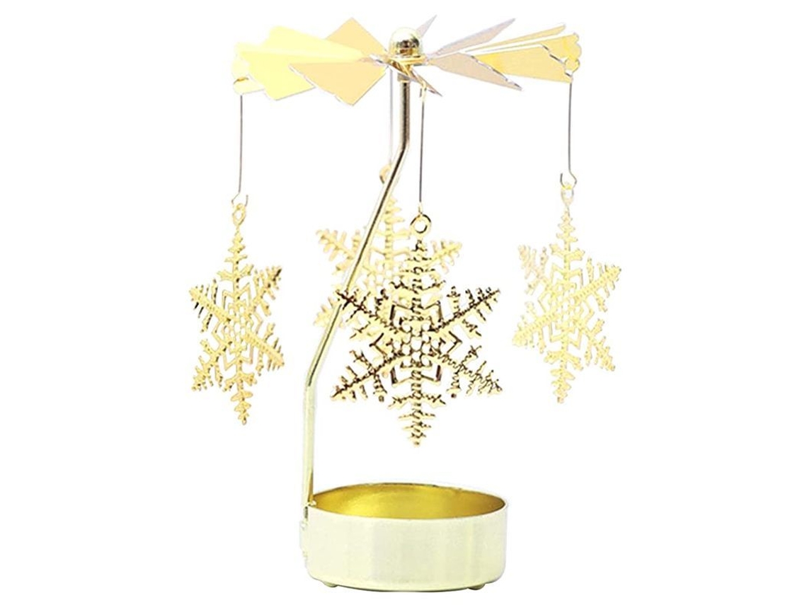 Suporte de Vela Giratório Dourado Conjunto de Candelabro Rotativo para Casamento com Marca