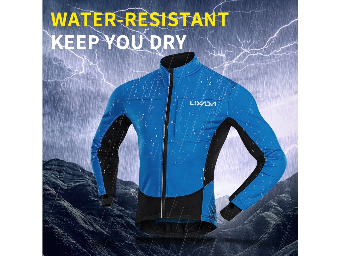 Jaqueta De Ciclismo Masculina Impermeável E Acolhedora Inverno Fleece Polar Mtb Bicicleta Roupa Esportiva