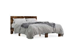 Bed Frame, Bed Frames Vidaxl Marrom Madeira Processada (140 X 200 Cm)