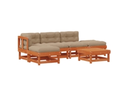 Maison Exclusive - Conjunto De Lounge De Jardim 6 Pcs Castanho Encerado
