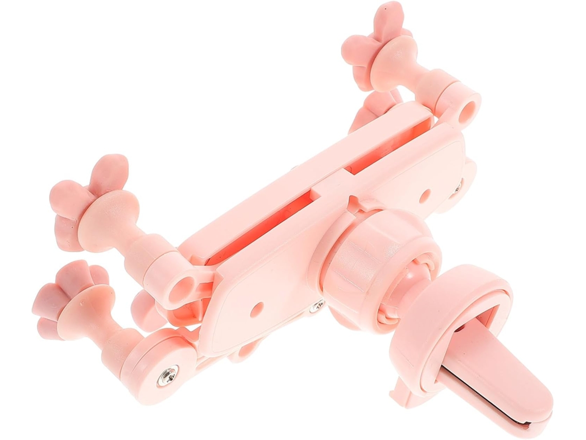 Suporte Para Celular Para Saída De Ar Do Carro, Plástico, Design De Coelho Rosa, 6 Pontos De Fixação.