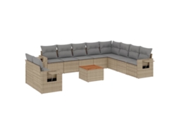 Garden Sofa Set, Garden Sofa Sets Vidaxl Bege Rattan / Vime (n/a)