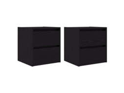 Wall-mounted Bedside Cabinet, Wall-mounted Bedside Cabinets Vidaxl Preto Madeira Processada (n/a)