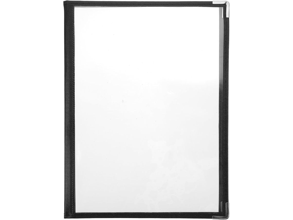Healvian Cozinha Cardápio Pasta, Ecológico, em PVC Transparente, com 2 Páginas, 4 Lados, Argolas e Camadas