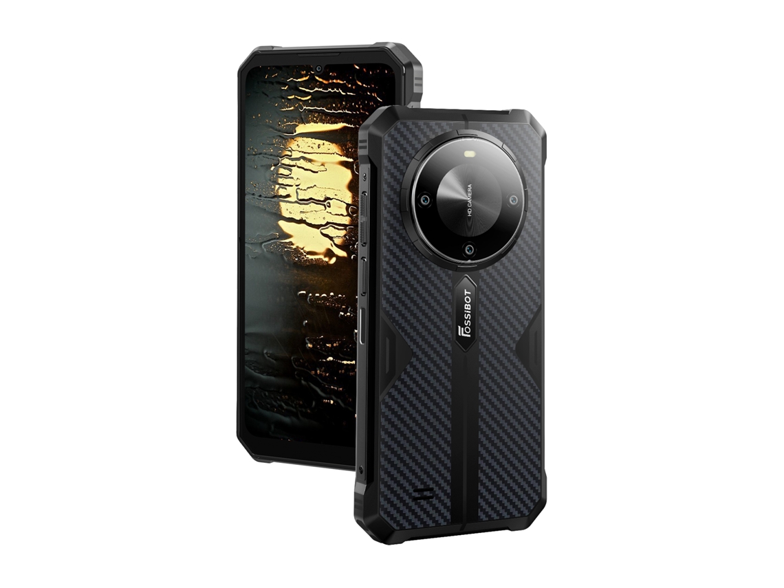 Telemóvel Robusto Fossibot F105 4gb+64gb 10300mah Bateria 6.745'' Ecrã Ip68 Ip69k Mil-std-810h 20mp Câmara Android 14 Preto
