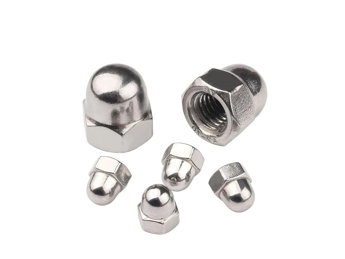Porcas Sextavadas Din1587 Em Aço Inoxidável, Porcas Abauladas Para Decoração, M3, M4, M5, M6, M8, Ss304 M3 50 Peças